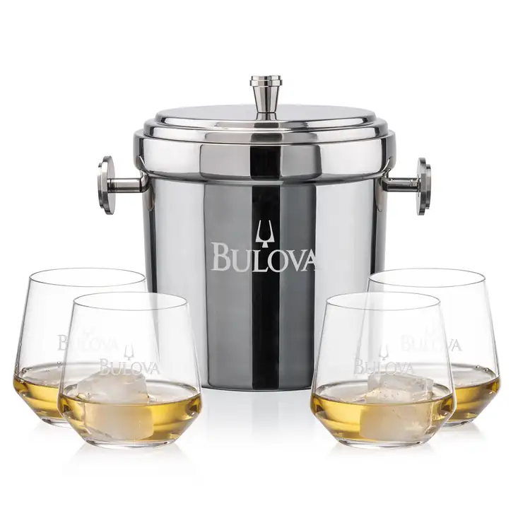Milano Ice Bucket and 4 Tucson Glasses Set