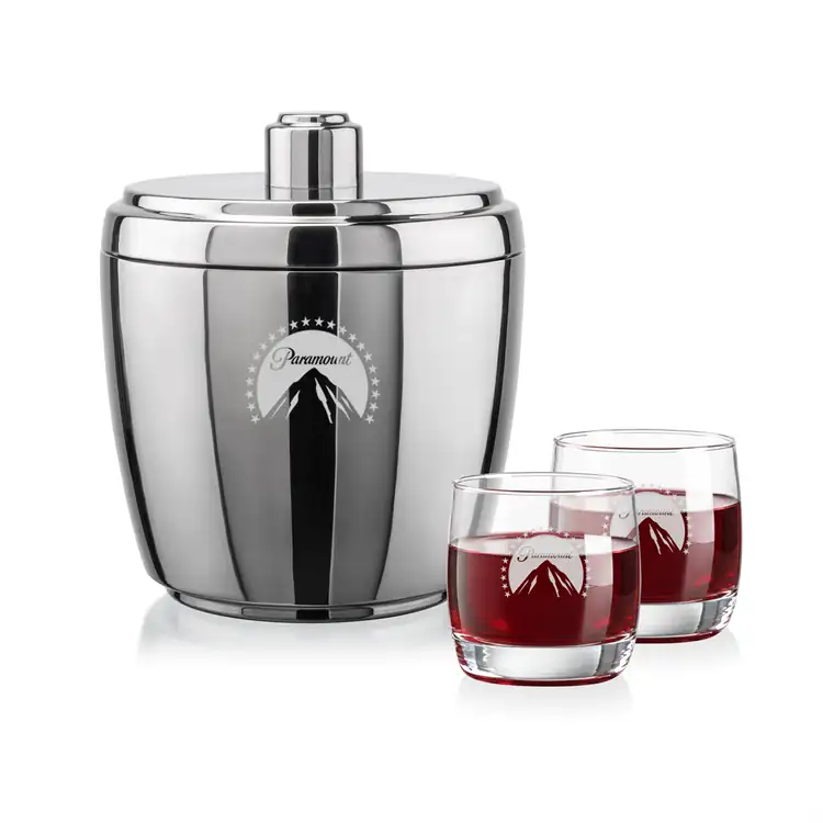 Pescara Ice Bucket and 2 Nordic Glasses Set