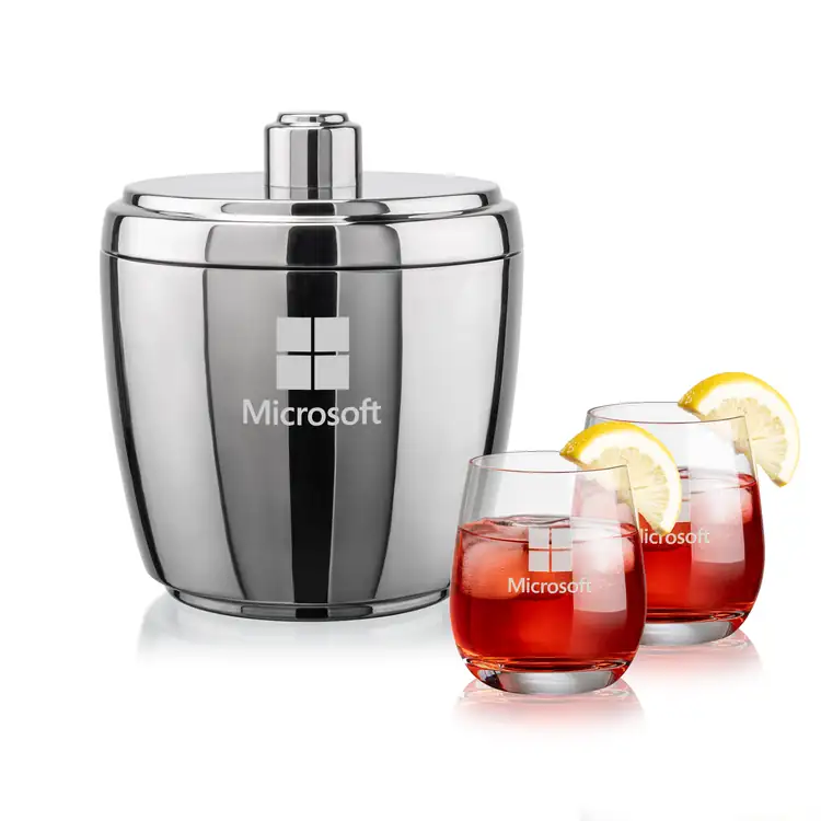 Pescara Ice Bucket and 2 Salem Glasses Set