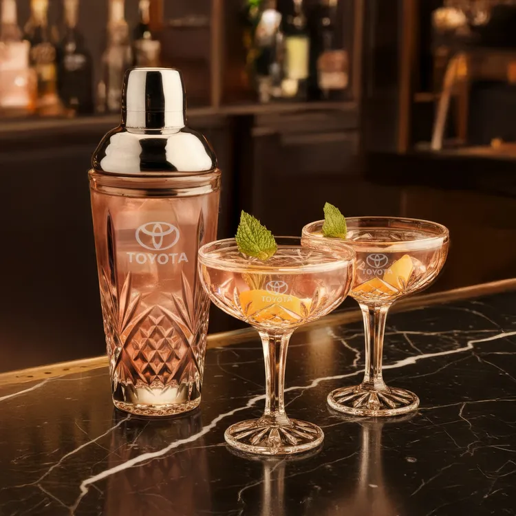 Brinkley Shaker and 2 Brinkley Cocktail Coupe Set #4