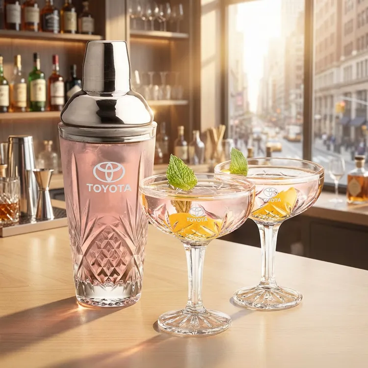 Brinkley Shaker and 2 Brinkley Cocktail Coupe Set #5