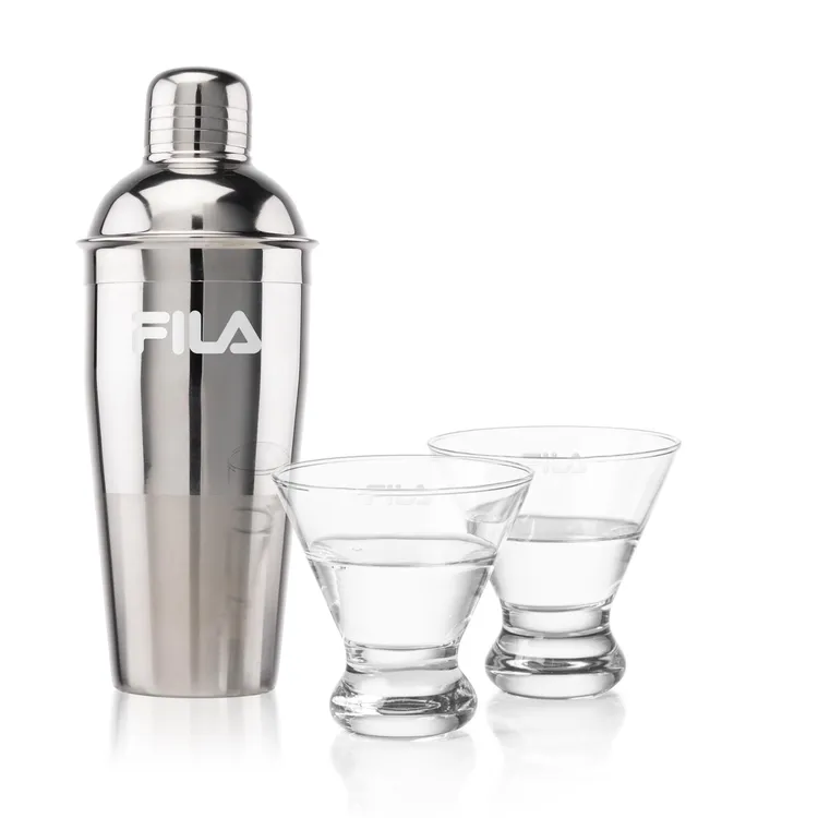 Catania Shaker and 2 Brisbane Cocktail Glass Set