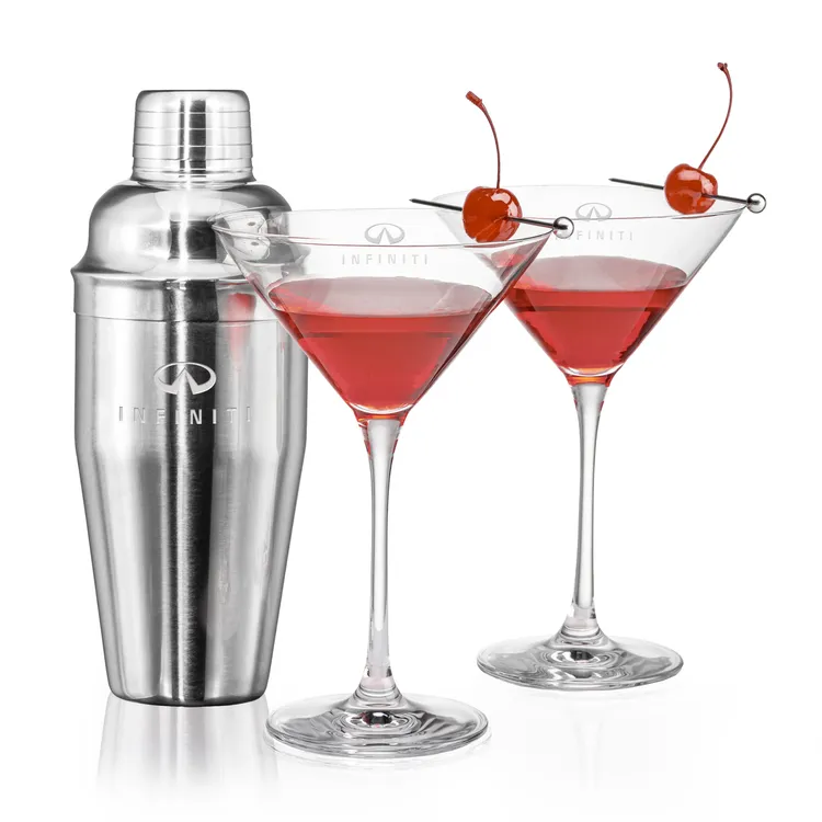 Connoisseur Shaker and 2 Santiago Cocktail Glass Set