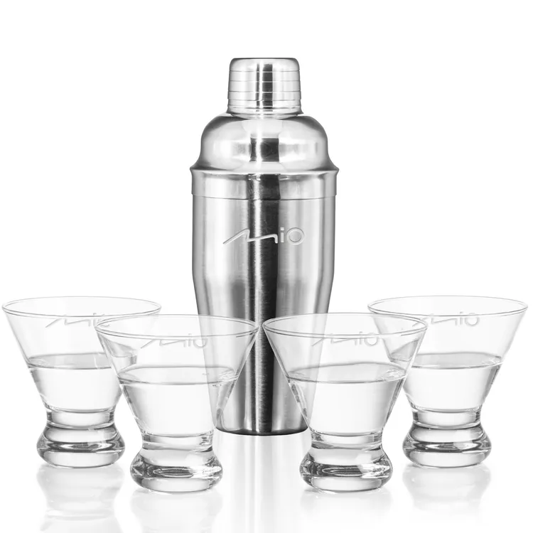 Connoisseur Shaker and 4 Brisbane Cocktail Glass Set