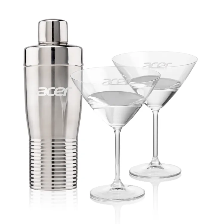 Genoa Shaker and 2 Coleford Cocktail Glass Set