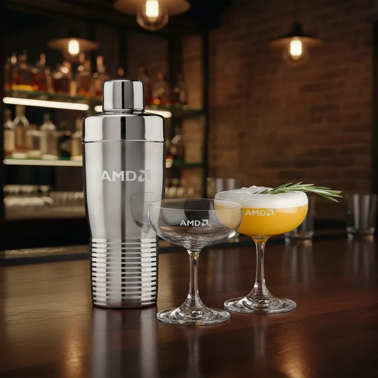 Genoa Shaker and 2 Mauritius Cocktail Glass Set #3