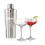 Ensemble shaker Genoa et 2 verres à cocktails Mixology