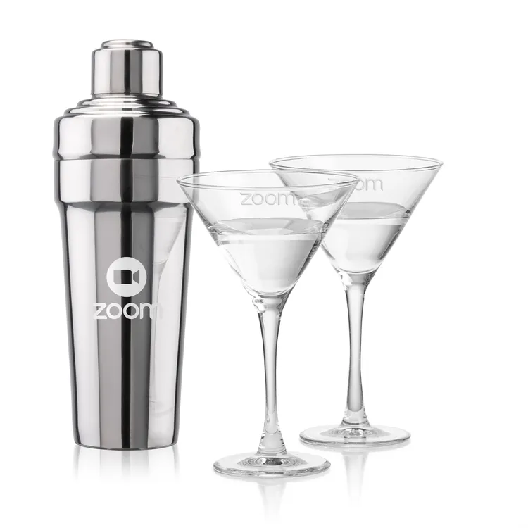Milano Shaker and 2 Connoisseur Cocktail Glass Set