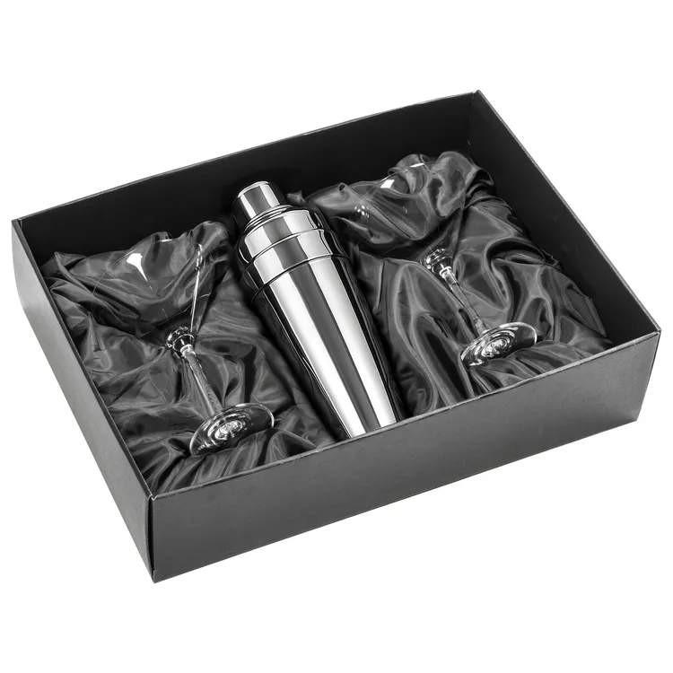 Milano Shaker and 2 Mauritius Cocktail Glass Set #2