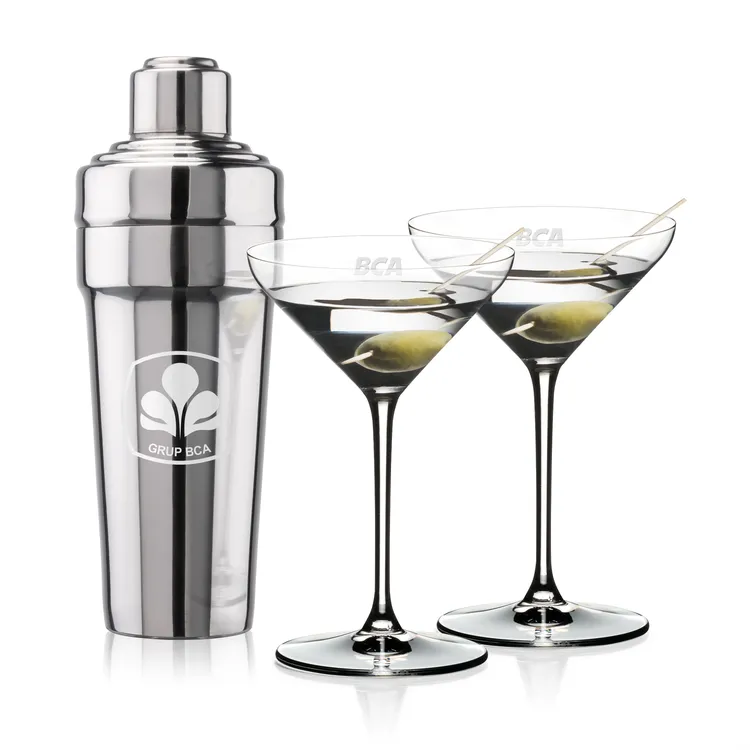 Milano Shaker and 2 RIEDEL Cocktail Glass Set