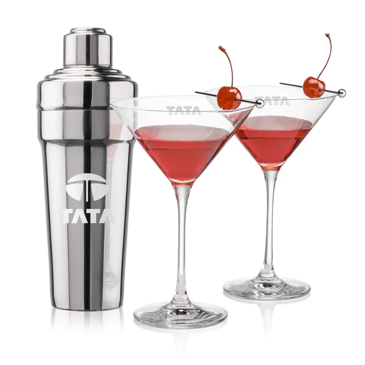 Ensemble shaker Milano et 2 verres à cocktails Santiago