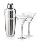 Ensemble shaker Pescara et 2 verres à cocktails Connoisseur