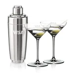 Ensemble shaker Pescara et 2 verres à cocktails RIEDEL