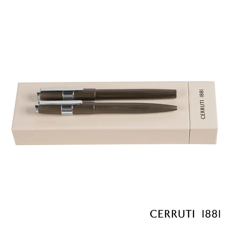 Ensemble stylo à bille et stylo-plume Cerruti 1881 Block Brushed #3