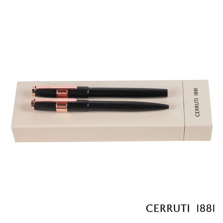 Ensemble stylo à bille et stylo roller Cerruti 1881 Block Brushed #4