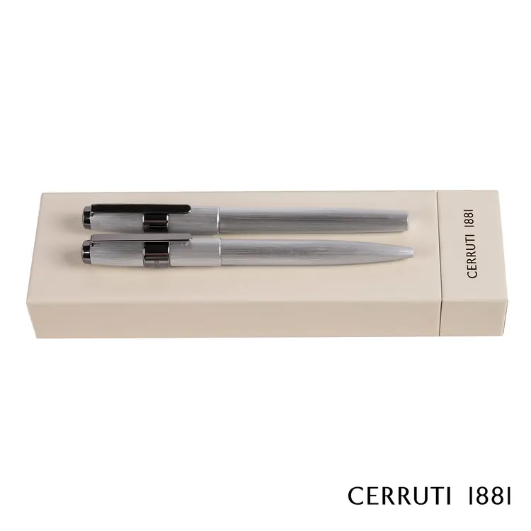 Ensemble stylo à bille et stylo roller Cerruti 1881 Block Brushed #5