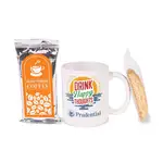 Ensemble tasse, café et biscotti en sac cadeau