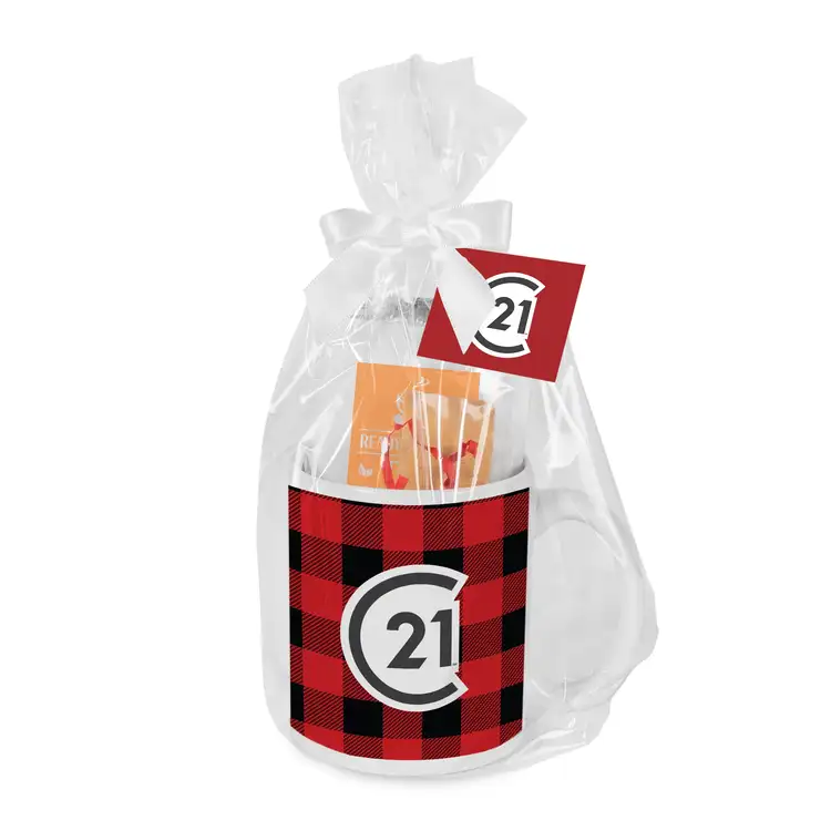 Mug, tea, coffee and biscotti gift bag set #2