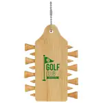 Bamboo Golf Tee Holder with Ball Chain