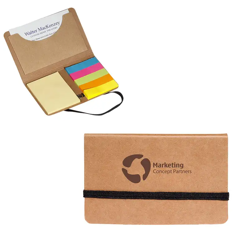 Business Card Holder with Sticky Notes and Flags #4