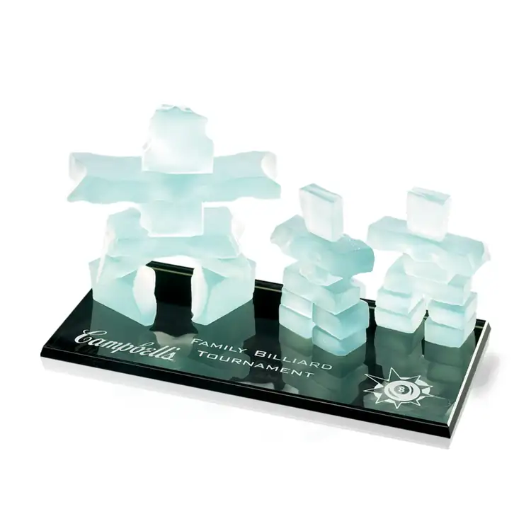 Inukshuk Family on Black Mirror Base