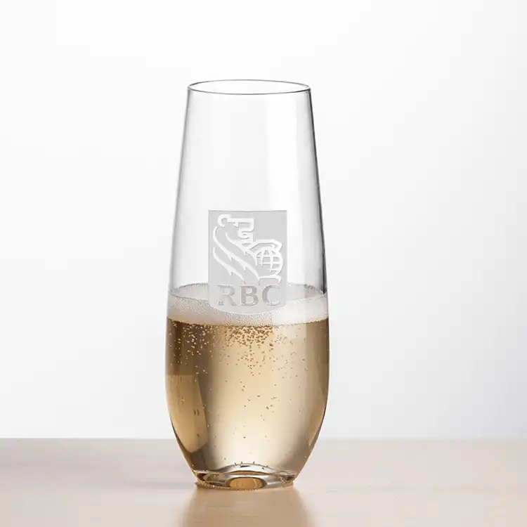 Boston Stemless Flute 7.5 oz - Deep Etch