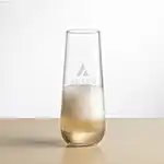 Cannes Stemless Flute 8 oz - Deep Etch
