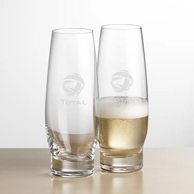 Glenarden Stemless Flute 9 oz - Deep Etch #5
