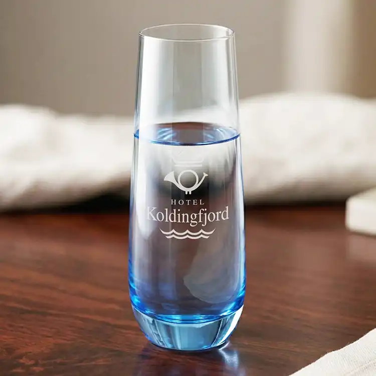 Soudan Stemless Flute Smoke 7.5 oz - Deep Etch #2
