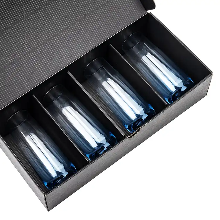 Soudan Stemless Flute Smoke 7.5 oz - Deep Etch #5