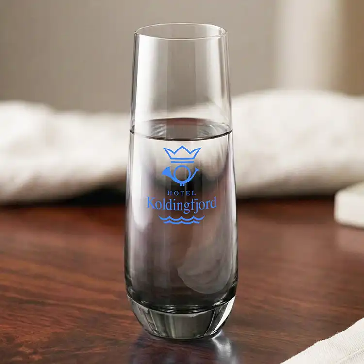 Soudan Stemless Flute Smoke 7.5 oz - Imprinted #2