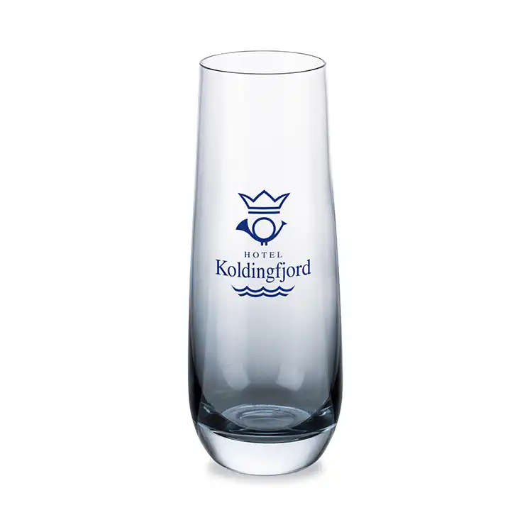 Soudan Stemless Flute Smoke 7.5 oz - Imprinted