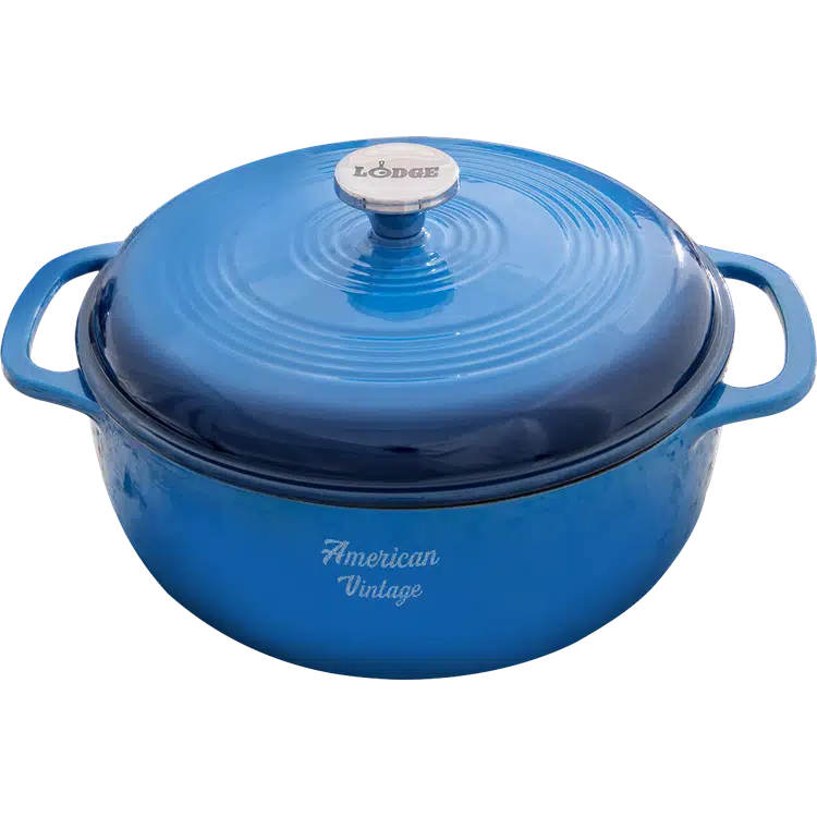 Lodge 6-Quart Blue Enameled Cast Iron Dutch Oven #2