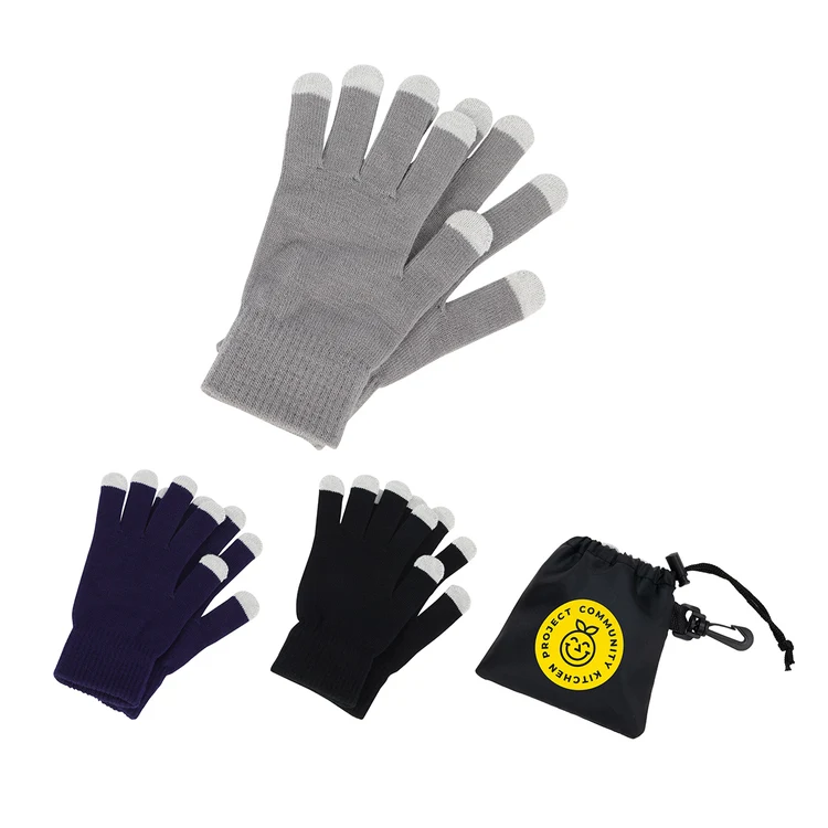 Easy Swipe Touch-Sensitive Glove With Drawstring Pouch