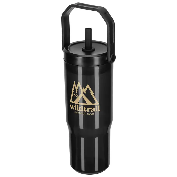 All Day 30 oz Recycled Polypropylene Tumbler with Handle and Silicone Straw #2