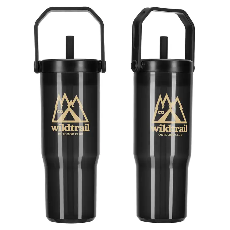 All Day 30 oz Recycled Polypropylene Tumbler with Handle and Silicone Straw #7