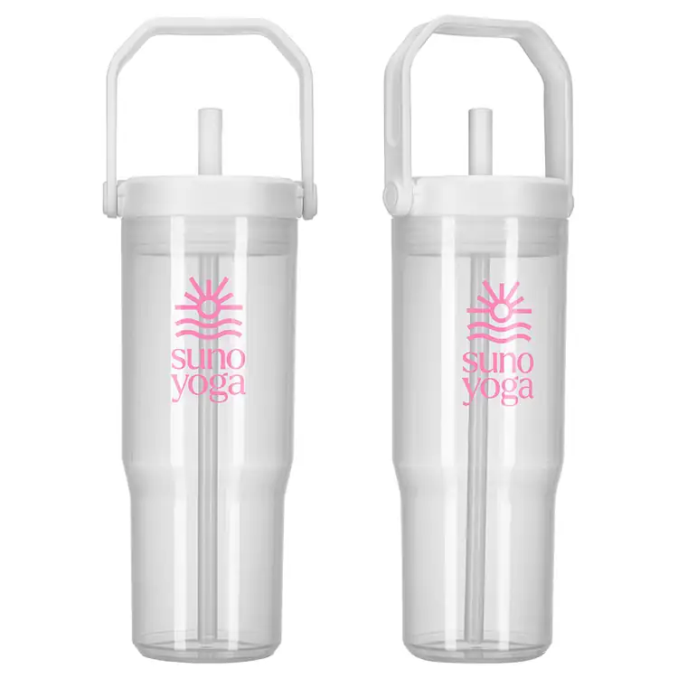 All Day 30 oz Recycled Polypropylene Tumbler with Handle and Silicone Straw #9