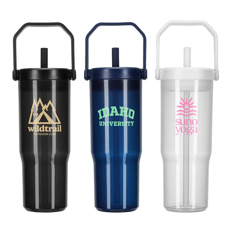 All Day 30 oz Recycled Polypropylene Tumbler with Handle and Silicone Straw