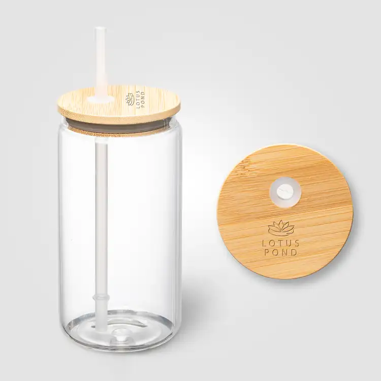 Cadiz Glass Tumbler with Bamboo Lid and Straw 18 oz #9