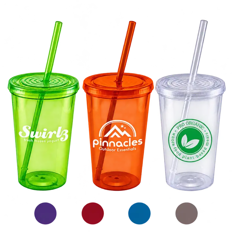Core Plastic Tumbler with Lid and Straw 22 oz