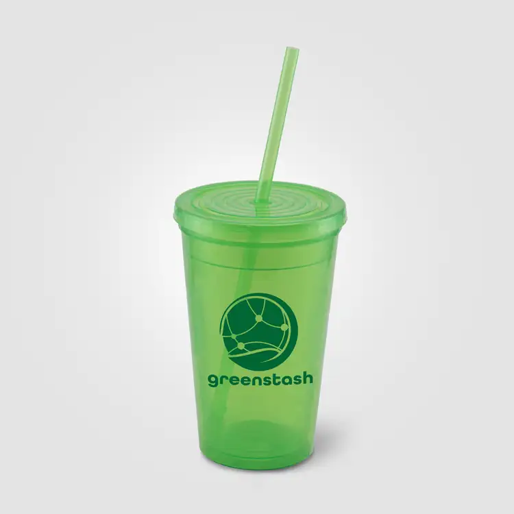 Explore Double-Wall Plastic Tumbler with Straw 16 oz #7