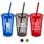 Explore Double-Wall Plastic Tumbler with Straw 16 oz