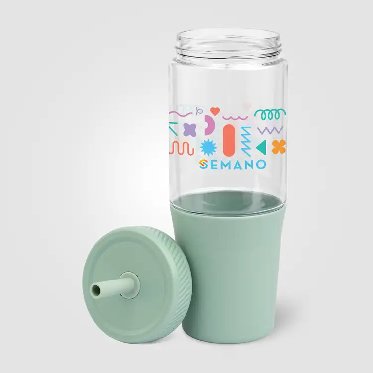 Polar Dual-Tone Recycled Plastic Tumbler with Straw 40 oz #12