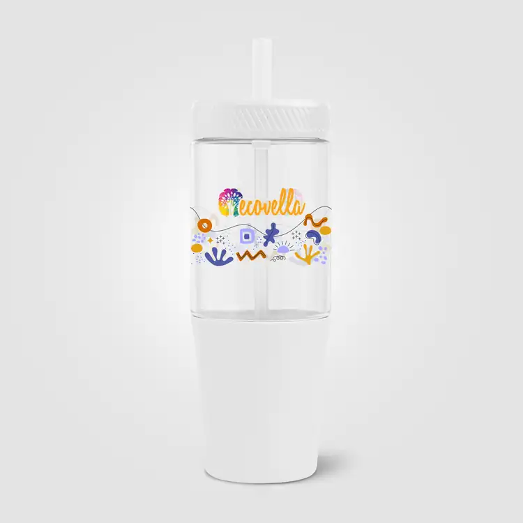 Polar Dual-Tone Recycled Plastic Tumbler with Straw 40 oz #15