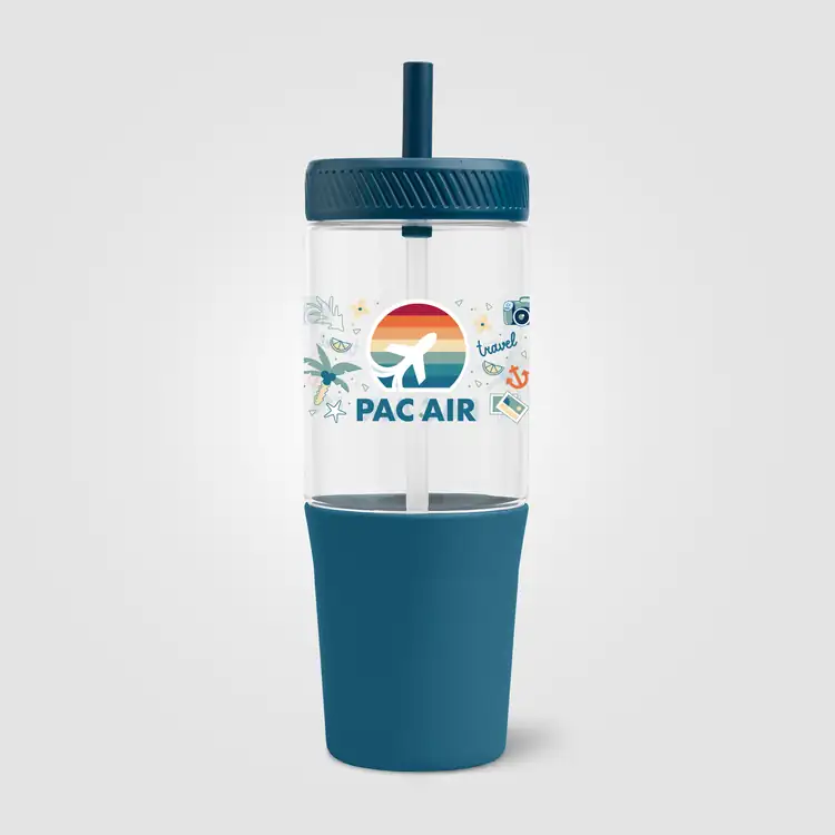 Polar Dual-Tone Recycled Plastic Tumbler with Straw 40 oz #6
