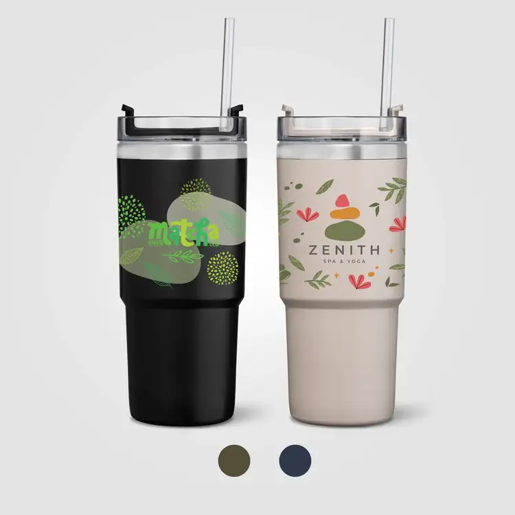 Rime Recycled Stainless Steel Double-Wall Leakproof Straw Tumbler - 25 oz
