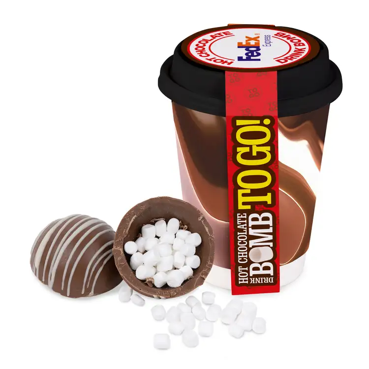 Gobelet à emporter 12 oz avec bombe de chocolat chaud