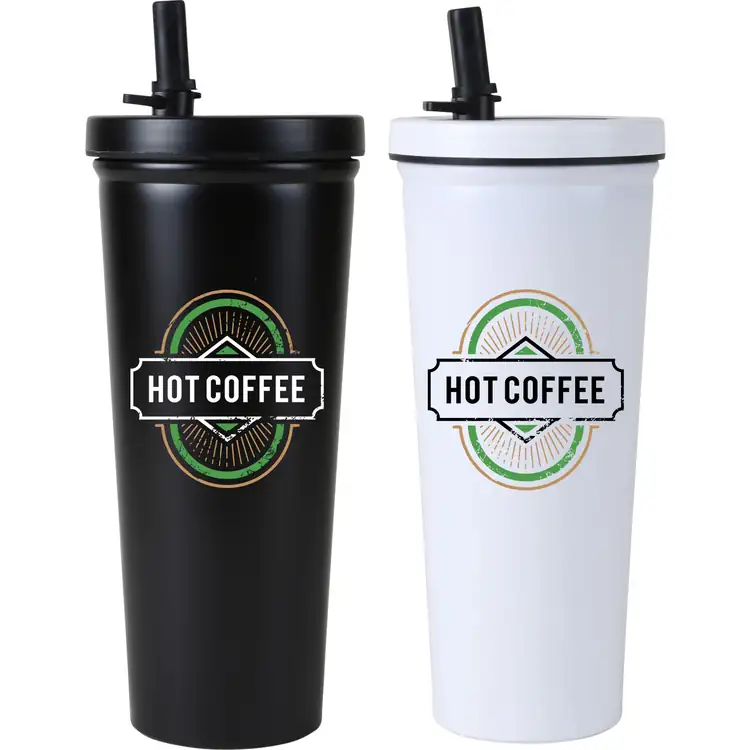 Kemble Stainless Steel Tumbler with Flip-Up Straw