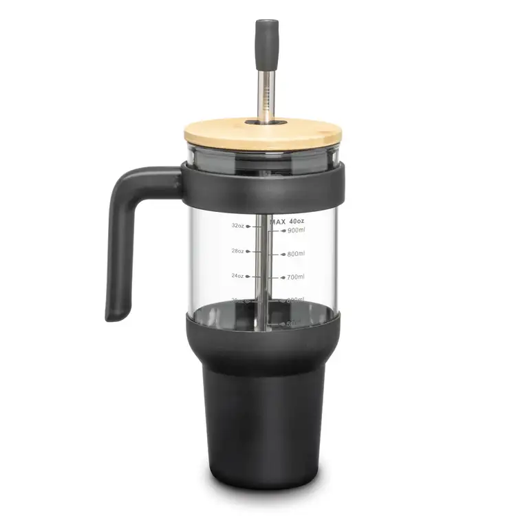 Lanai Glass Travel Tumbler 40 oz with Handle and Straw #2