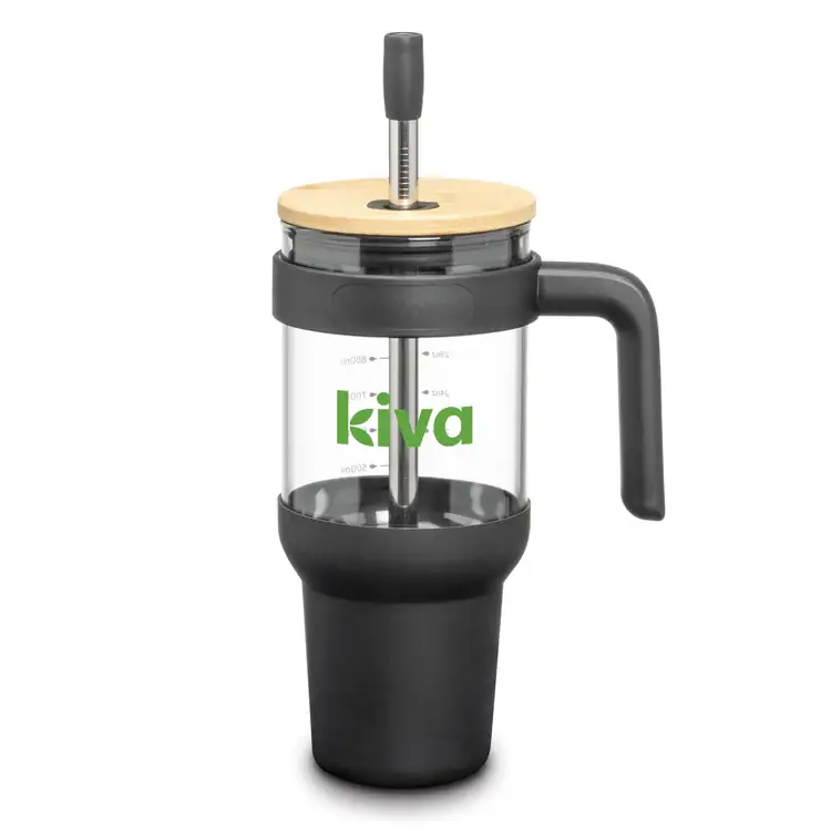 Lanai Glass Travel Tumbler 40 oz with Handle and Straw